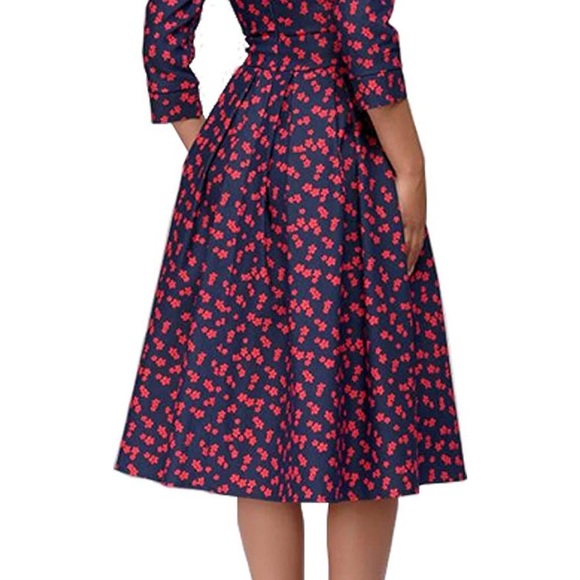 Pink and Blue vintage floral dress - size medium - Picture 2 of 4